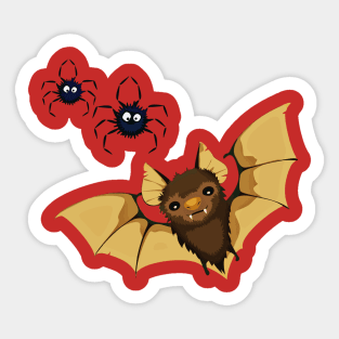 Halloween Vampire Bat & Spiders Sticker